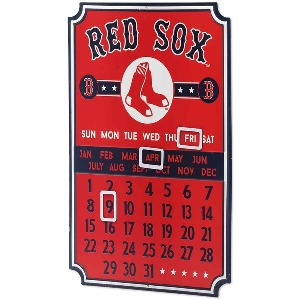 Boston Red Sox Perpetual Calendar Metal Sign Open Road Brands ShopORB